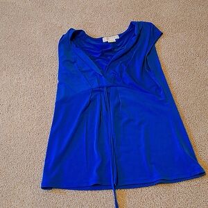 Sleeveless V neck blue top